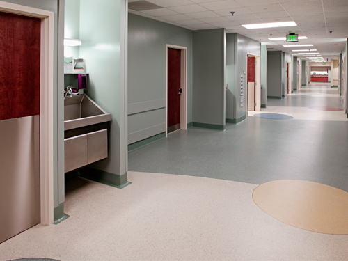 stonres rtz flooring in hospital corridor